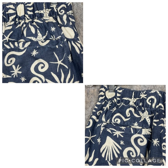 C & C California Sea Life Linen Lagenlook Resort Vacation Comfy Wide Leg Pants - Picture 11 of 16